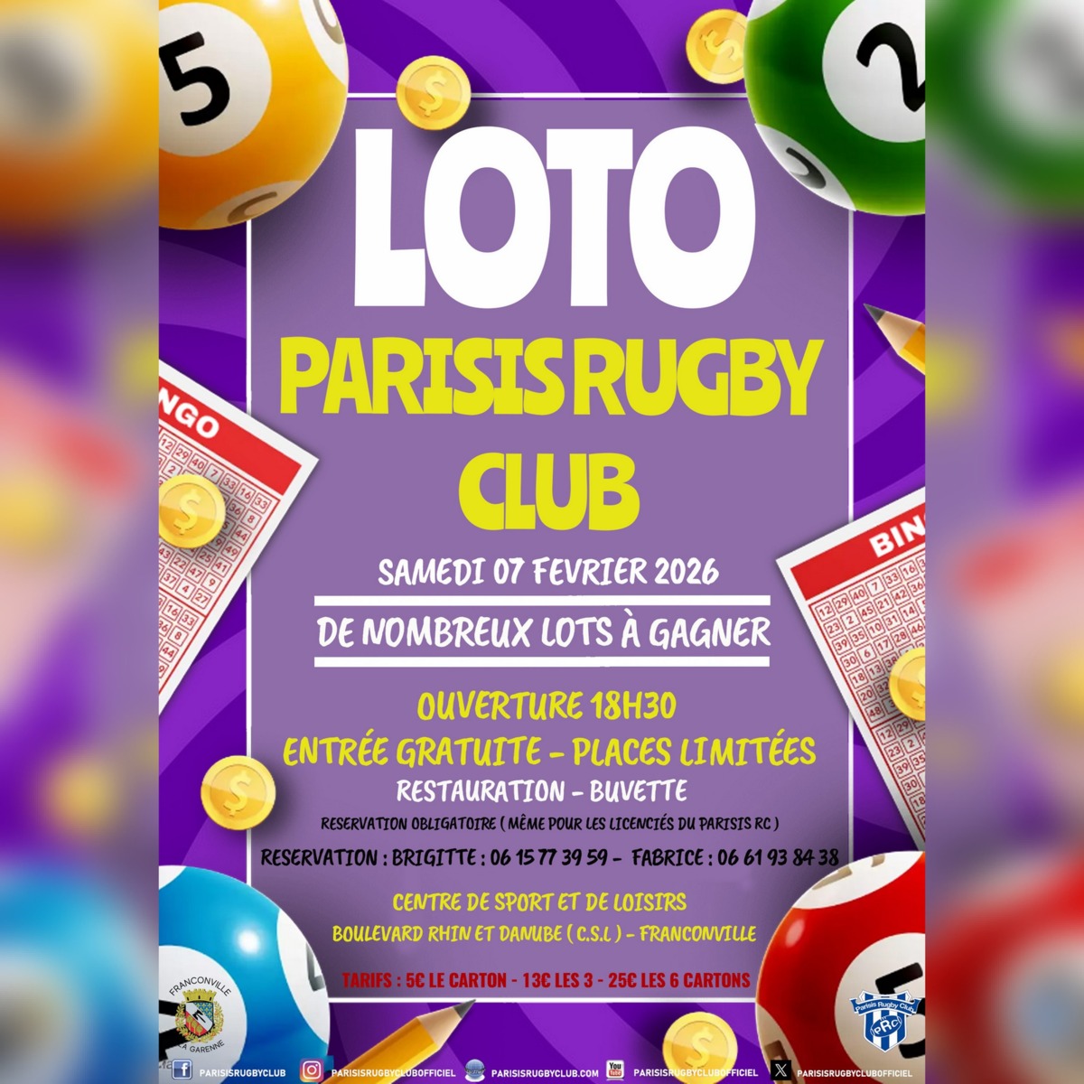 Le Parisis Rugby Club revient en force avec son LOTO LÉGENDAIRE !