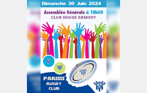 🏉 Convocation à l’Assemblée Générale Extraordinairement Ordinaire du Parisis Rugby Club 🏉