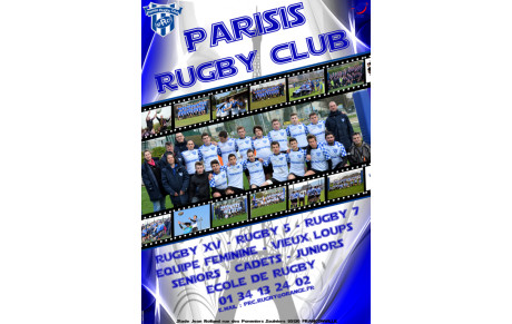 RECRUTEMENT EQUIPE JUNIORS / SENIORS / CADETS  Parisis Rugby Club Saison 2018/19