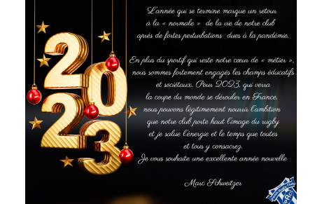🔵⚪️ Le Parisis Rugby Club vous souhaite une bonne et heureuse année 2023. Un petit message pour ce dernier jour de l'année de notre Président du Parisis RC .............