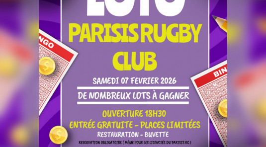 Le Parisis Rugby Club revient en force avec son LOTO LÉGENDAIRE !